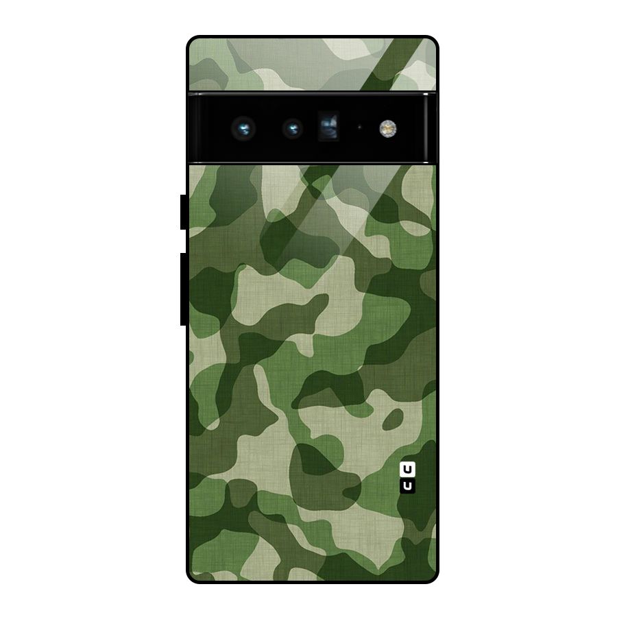 Camouflage Pattern Art Glass Back Case for Google Pixel 6 Pro