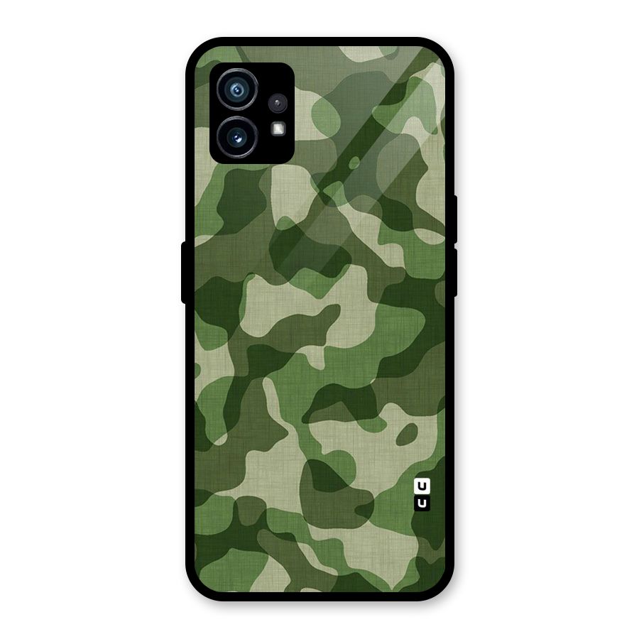 Camouflage Pattern Art Glass Back Case for Nothing Phone 1