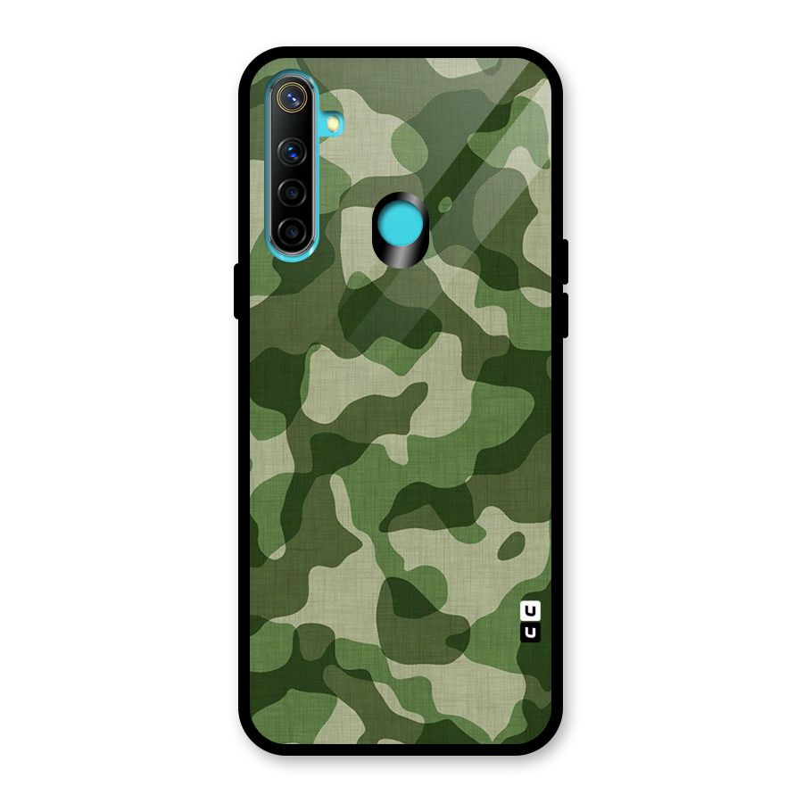 Camouflage Pattern Art Glass Back Case for Realme Narzo 10