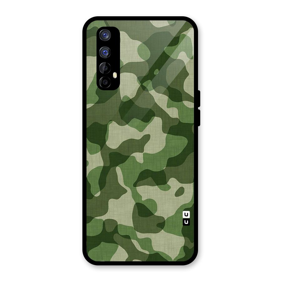 Camouflage Pattern Art Glass Back Case for Realme Narzo 20 Pro