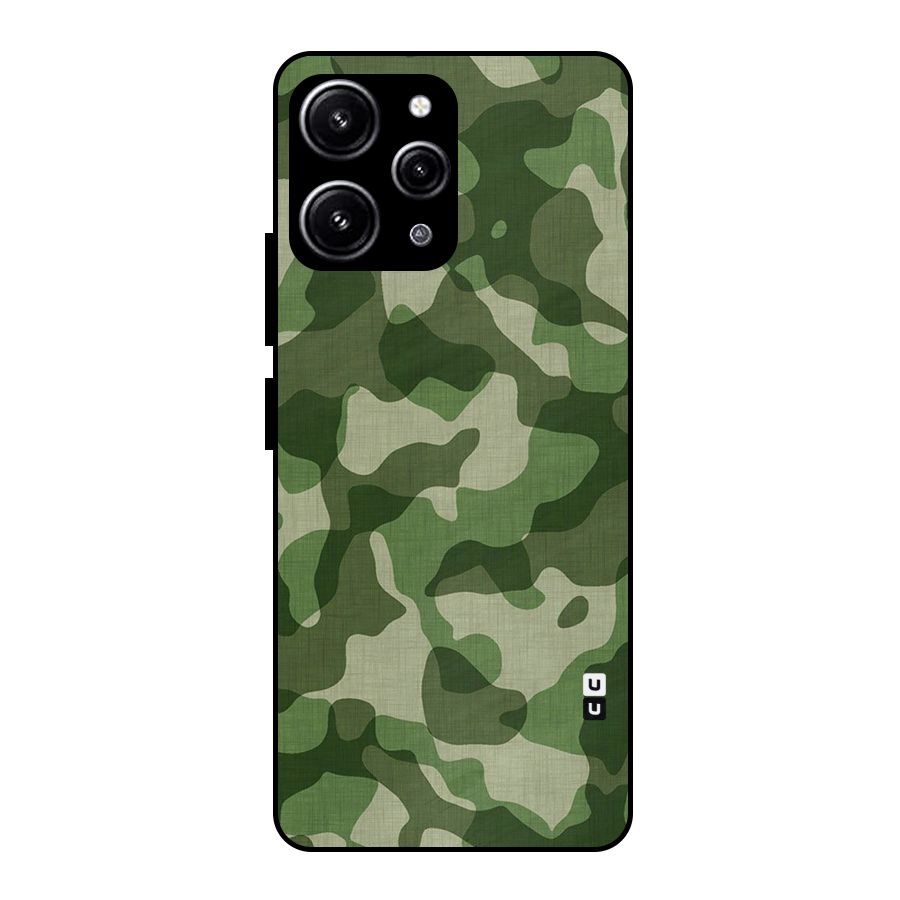 Camouflage Pattern Art Glass Back Case for Redmi 12 4G