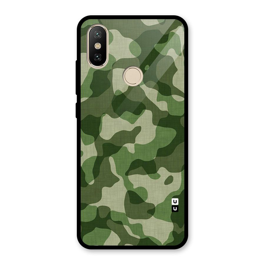 Camouflage Pattern Art Glass Back Case for Redmi A2