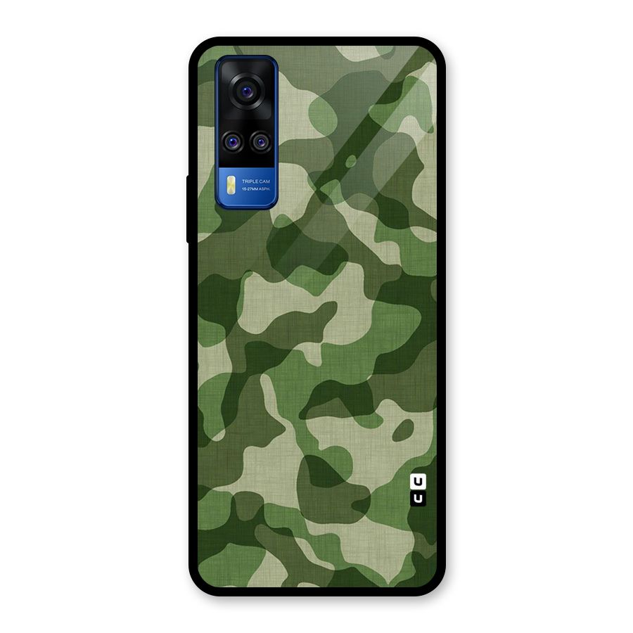 Camouflage Pattern Art Glass Back Case for Vivo Y31