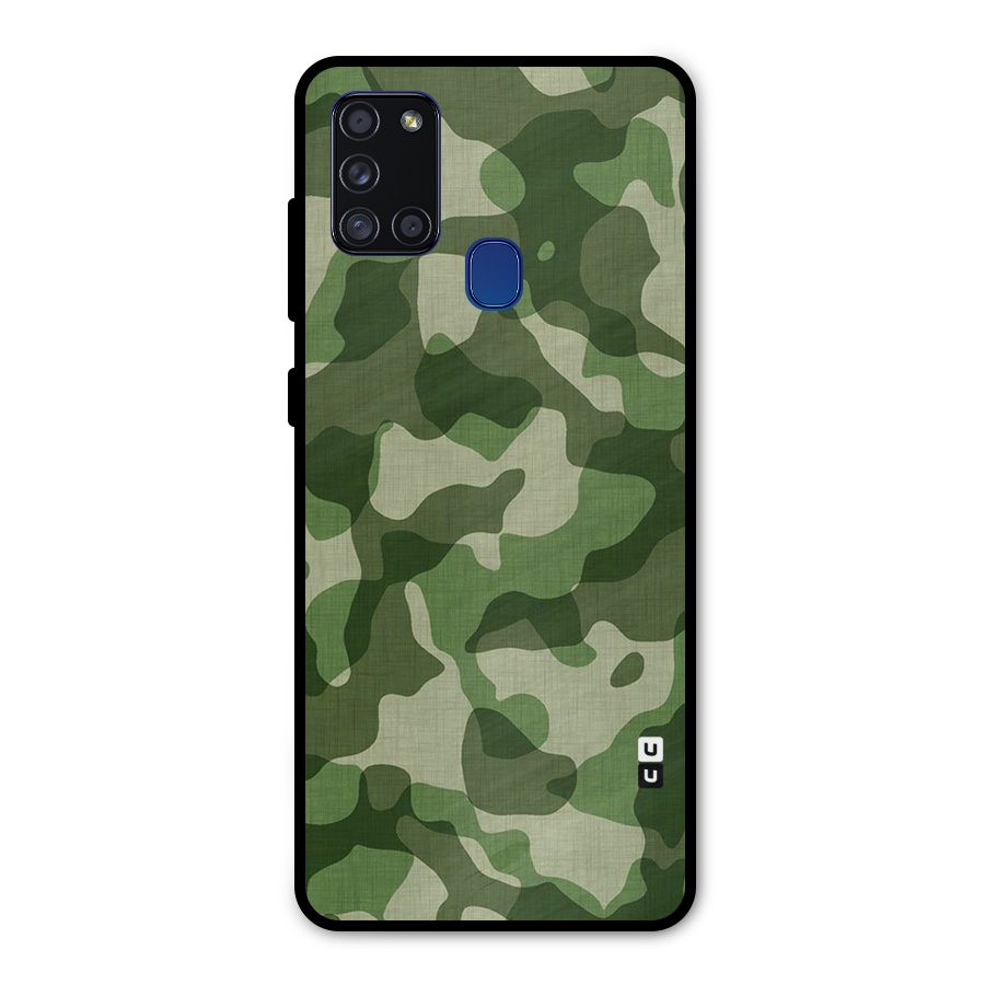 Camouflage Pattern Art Metal Back Case for Galaxy A21s