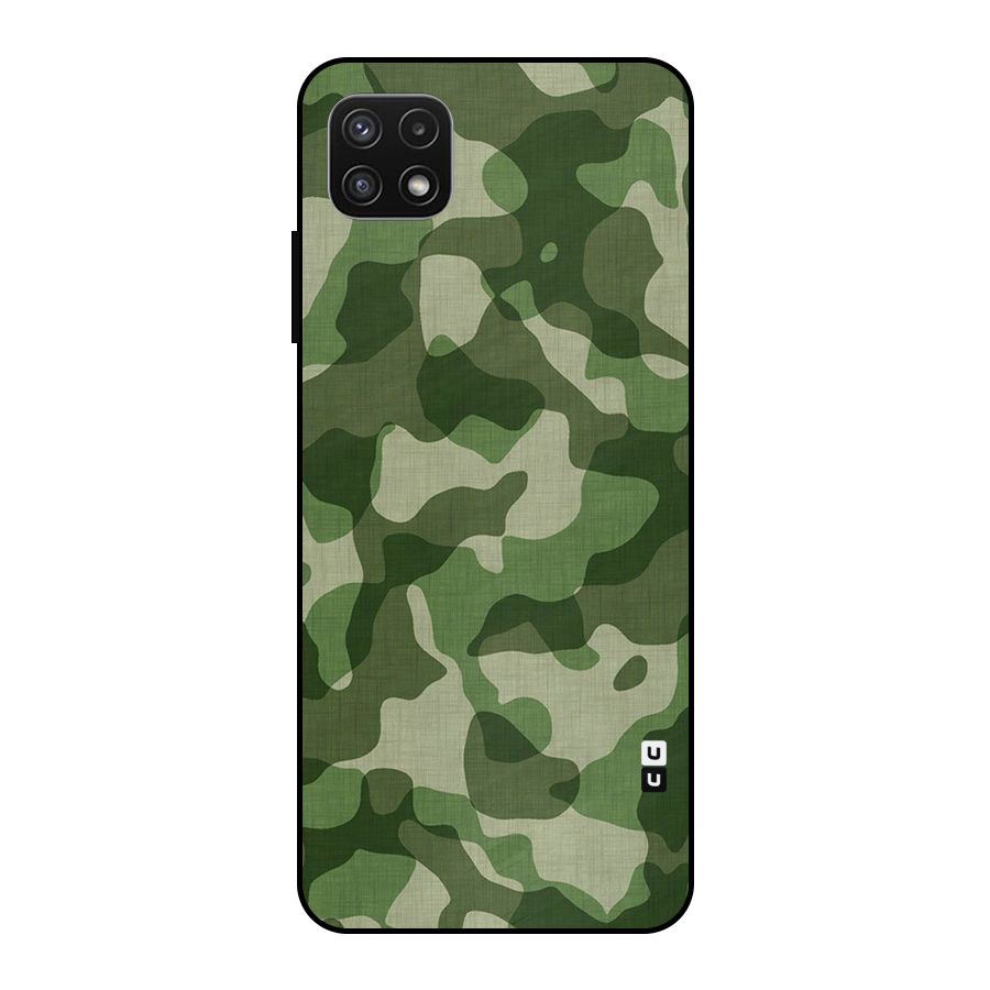 Camouflage Pattern Art Metal Back Case for Galaxy A22 5G