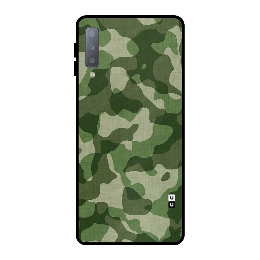 Camouflage Pattern Art Metal Back Case for Galaxy A7 (2018)