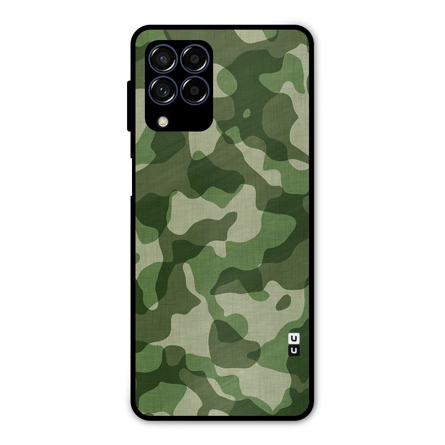 Camouflage Pattern Art Metal Back Case for Galaxy M53 5G