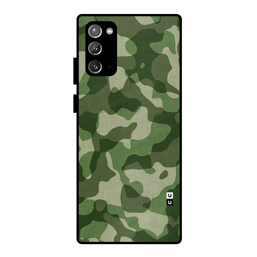Camouflage Pattern Art Metal Back Case for Galaxy Note 20
