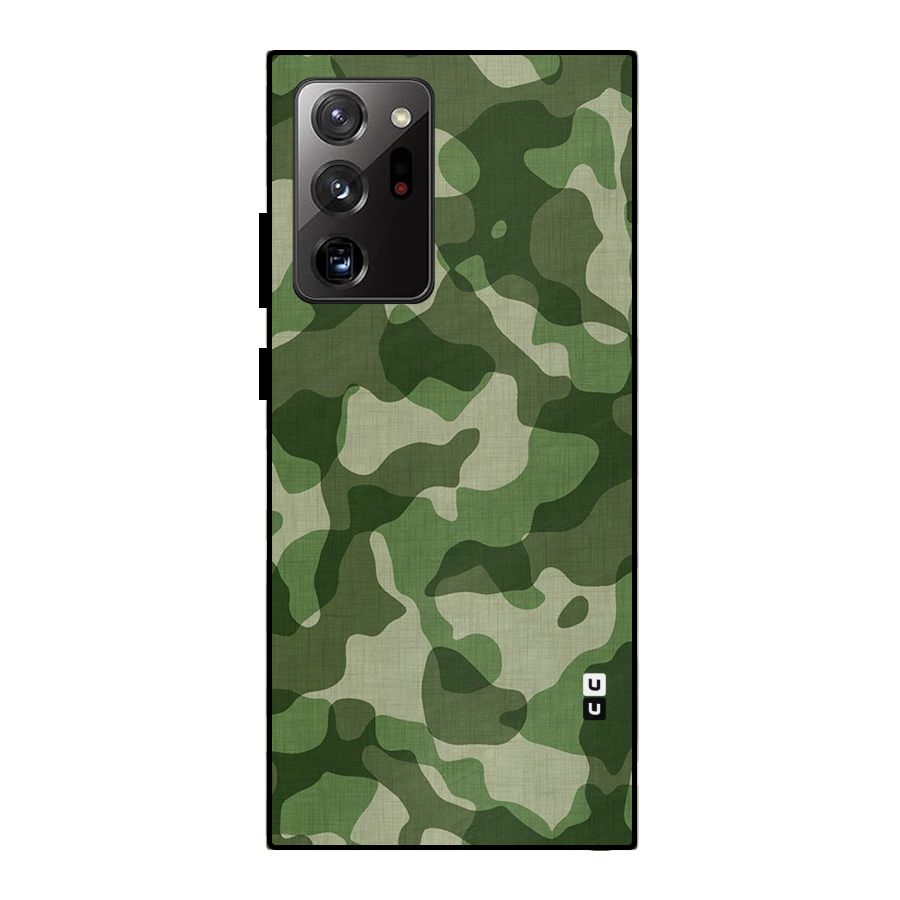 Camouflage Pattern Art Metal Back Case for Galaxy Note 20 Ultra 5G