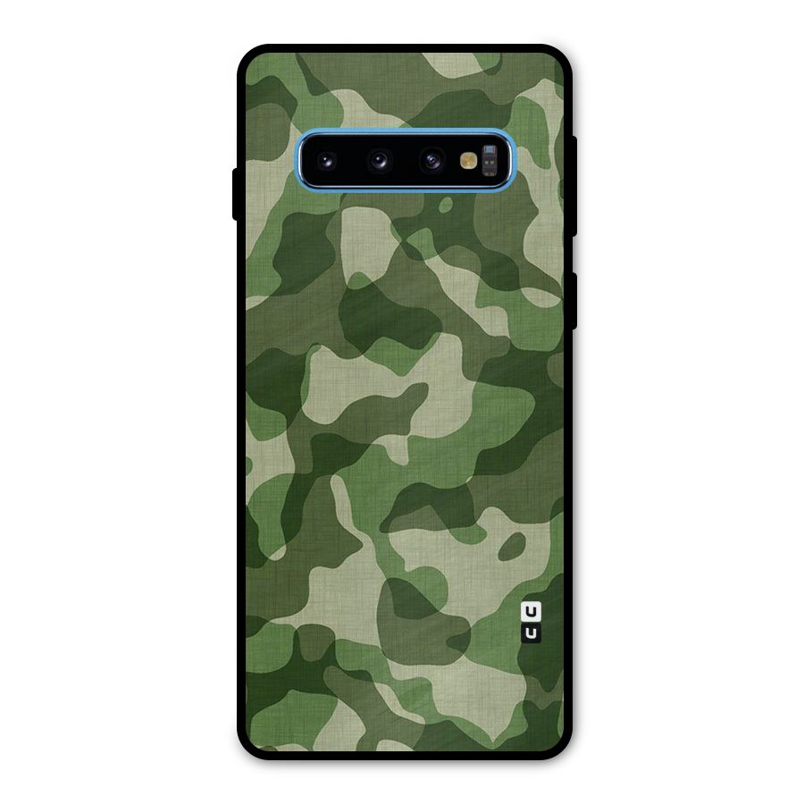 Camouflage Pattern Art Metal Back Case for Galaxy S10