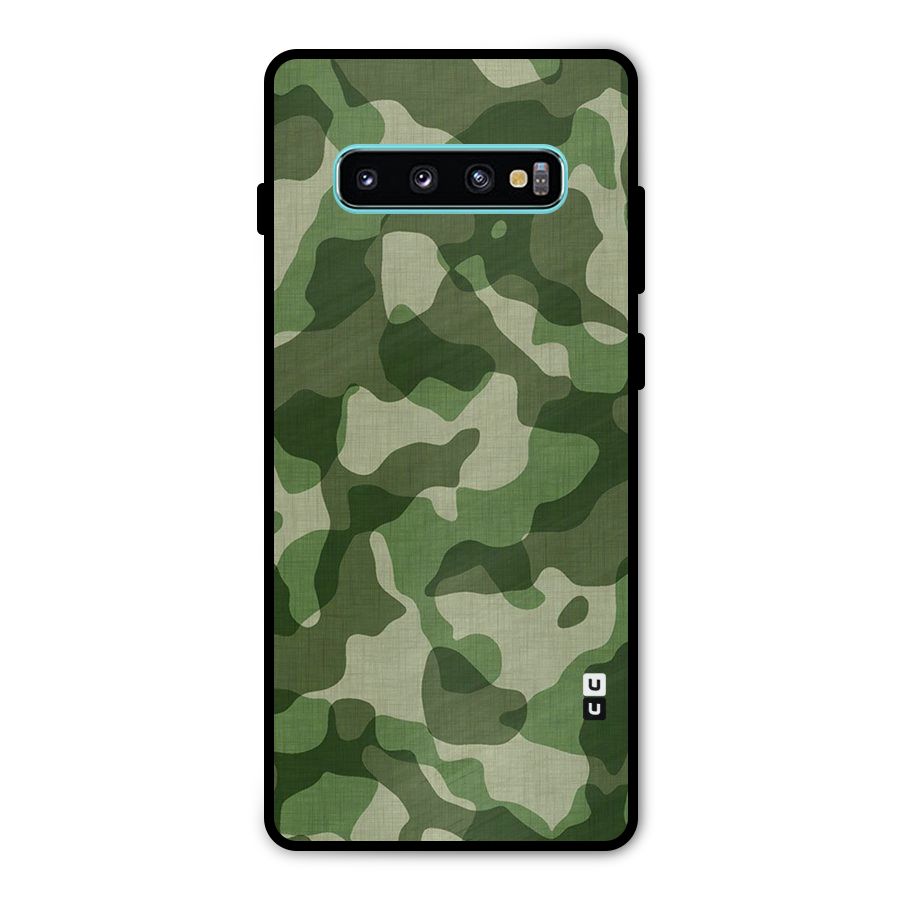 Camouflage Pattern Art Metal Back Case for Galaxy S10 Plus