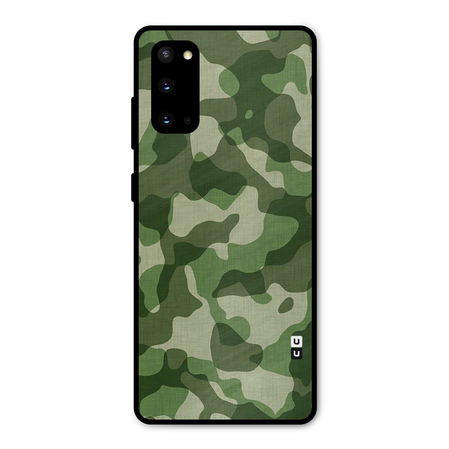 Camouflage Pattern Art Metal Back Case for Galaxy S20