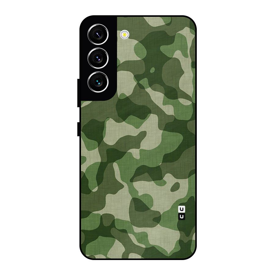 Camouflage Pattern Art Metal Back Case for Galaxy S22 5G