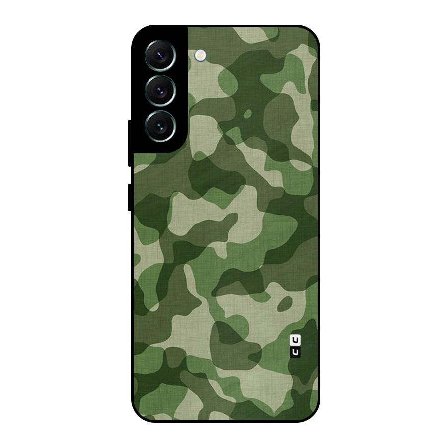Camouflage Pattern Art Metal Back Case for Galaxy S22 Plus 5G