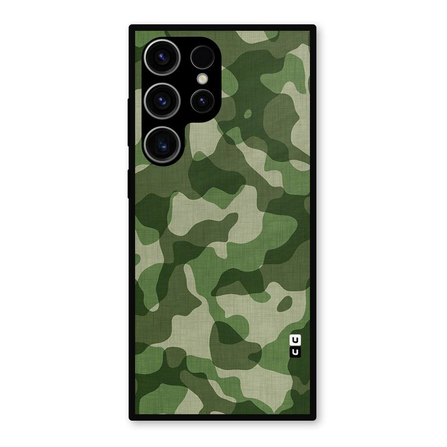 Camouflage Pattern Art Metal Back Case for Galaxy S23 Ultra