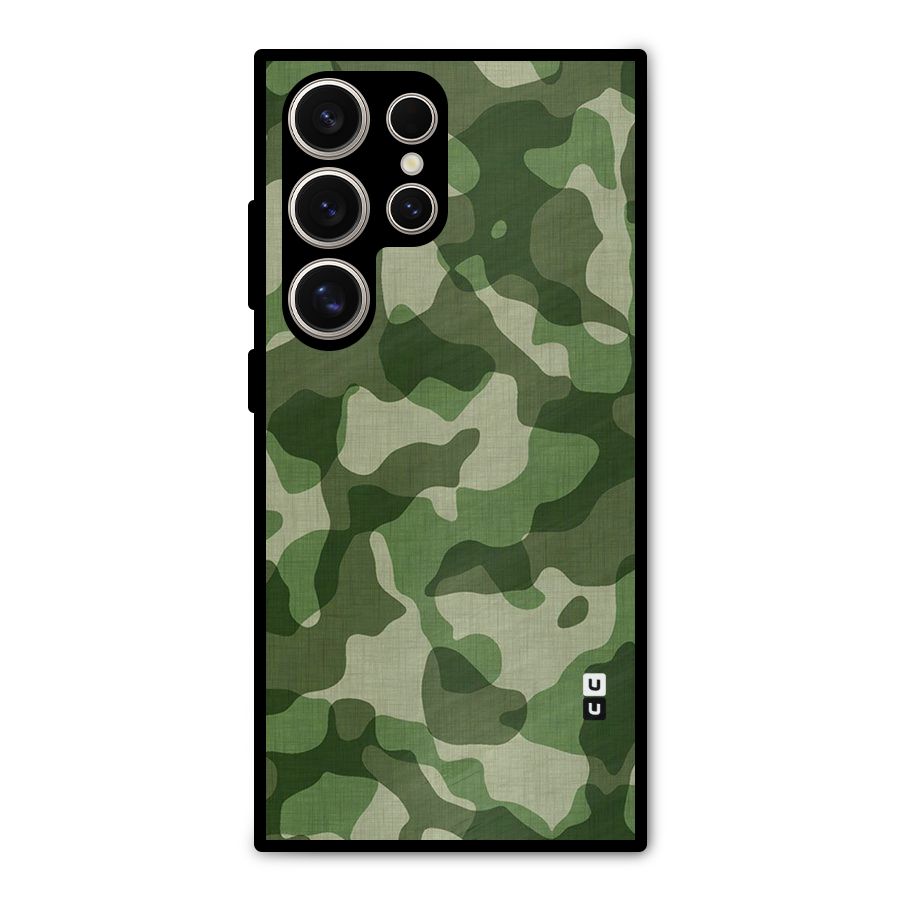 Camouflage Pattern Art Metal Back Case for Galaxy S24 Ultra