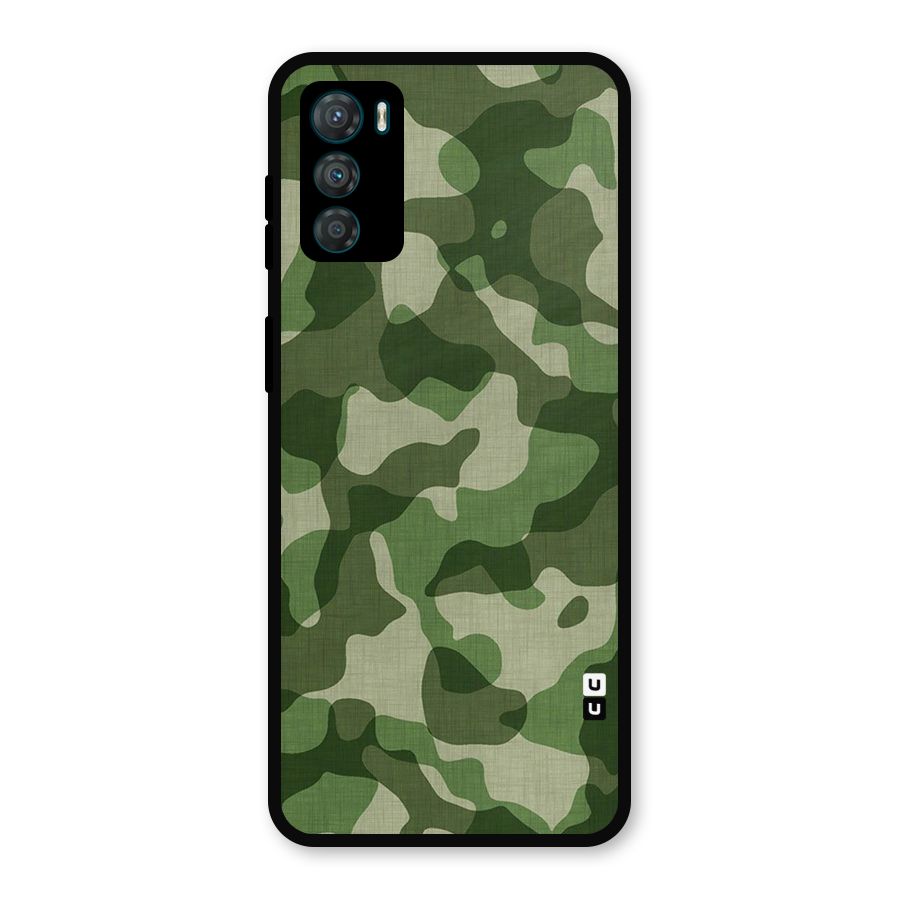 Camouflage Pattern Art Metal Back Case for Moto G42