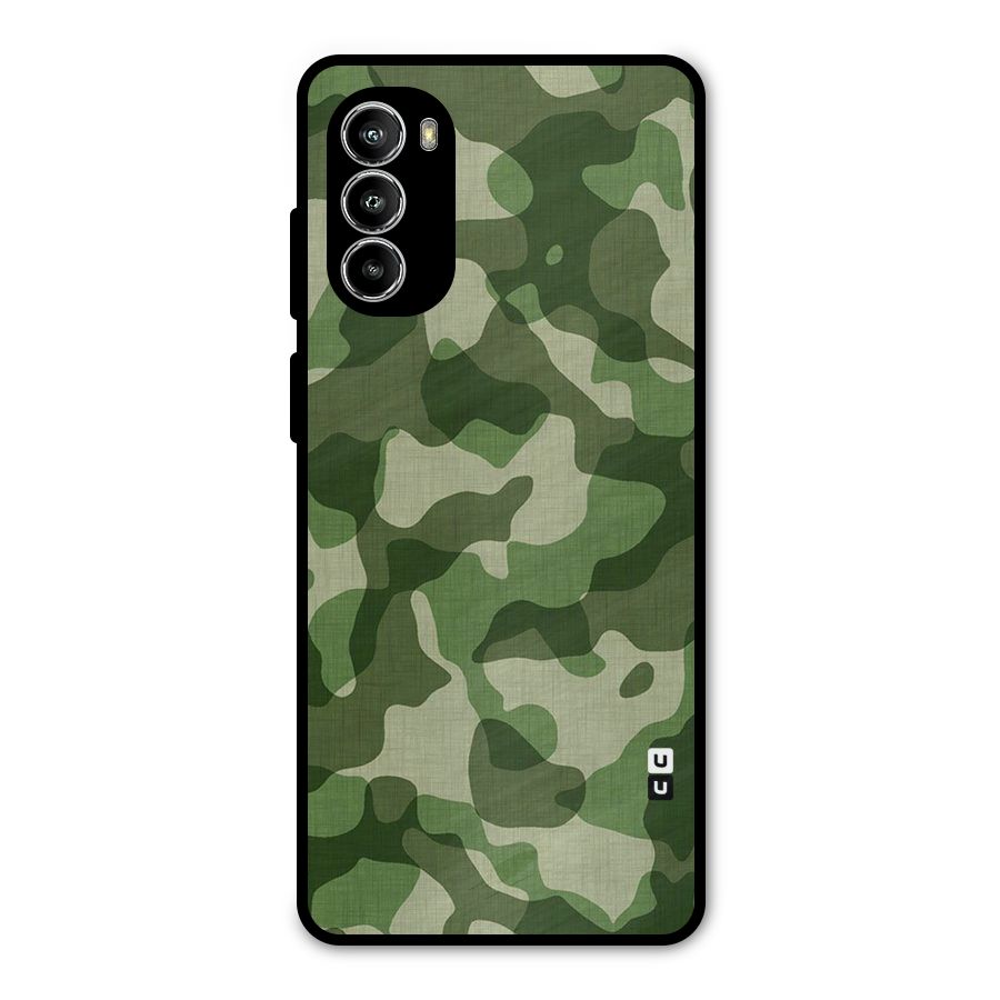 Camouflage Pattern Art Metal Back Case for Moto G52