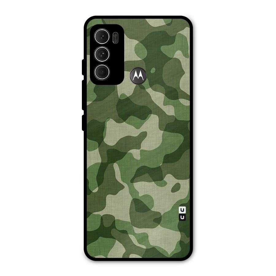 Camouflage Pattern Art Metal Back Case for Moto G60