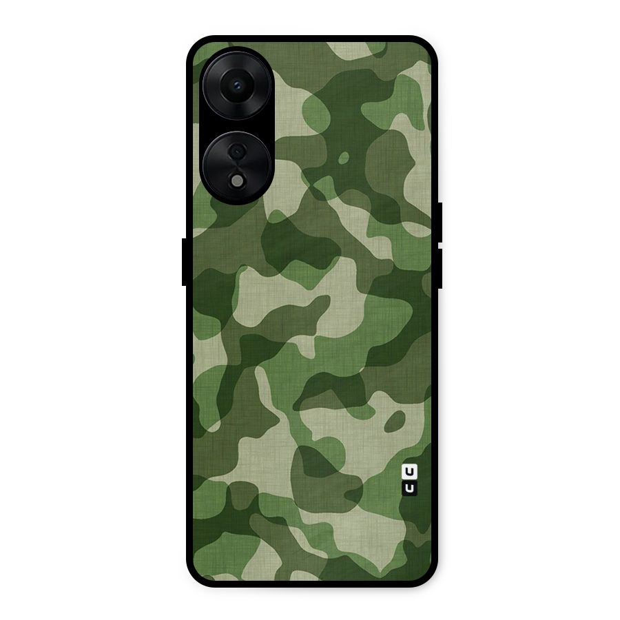 Camouflage Pattern Art Metal Back Case for Oppo A78 5G