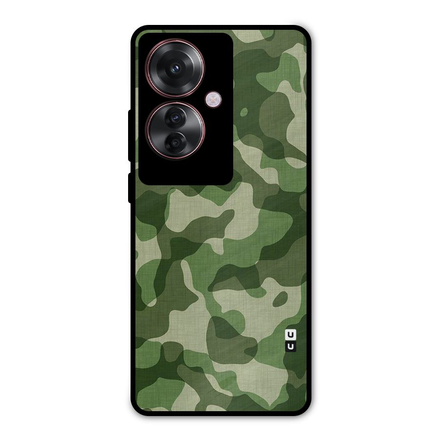 Camouflage Pattern Art Metal Back Case for Oppo F25 Pro