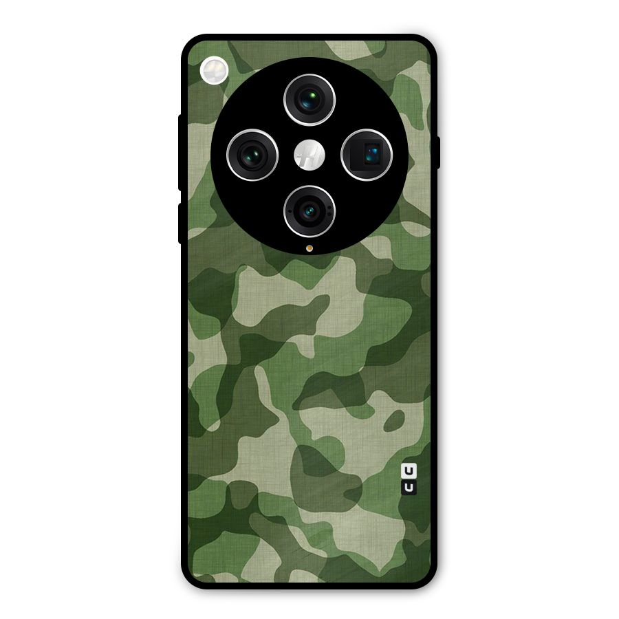 Camouflage Pattern Art Metal Back Case for Oppo Find X8 Pro