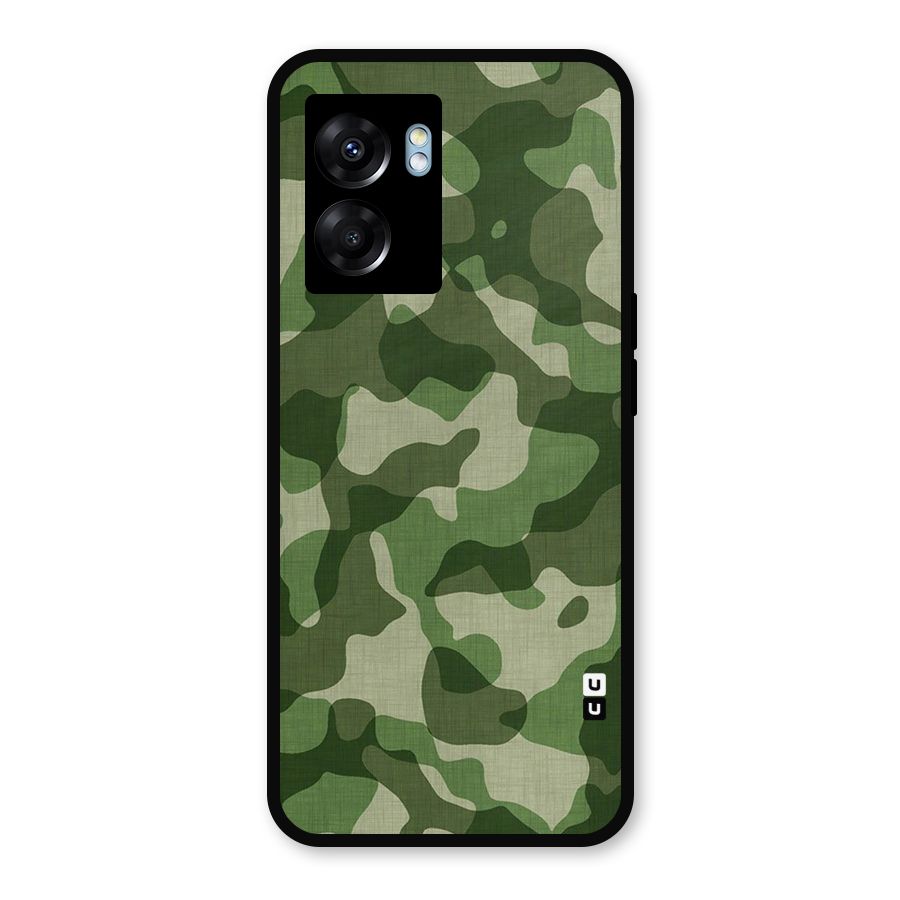 Camouflage Pattern Art Metal Back Case for Oppo K10 (5G)