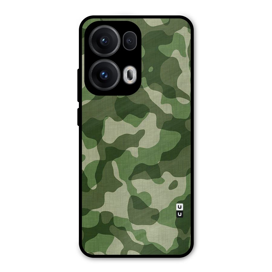 Camouflage Pattern Art Metal Back Case for Oppo Reno13 Pro