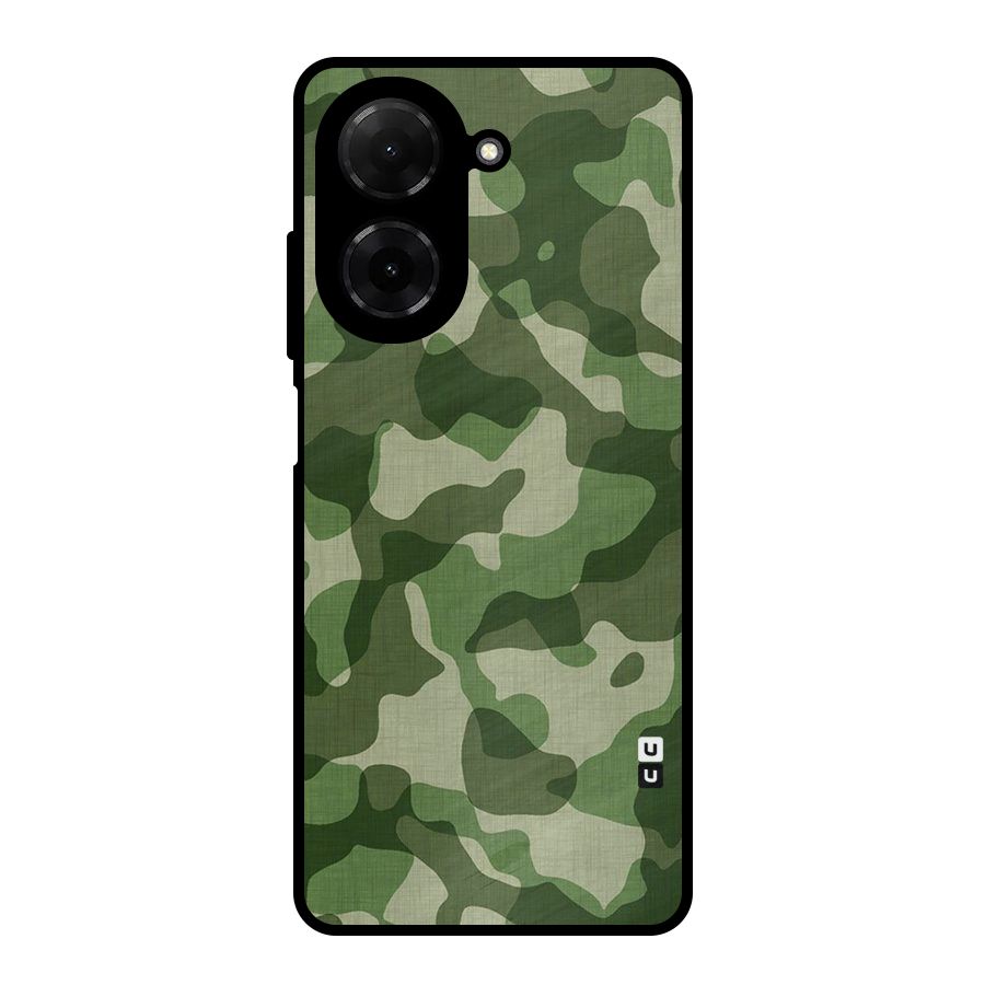 Camouflage Pattern Art Metal Back Case for Poco C71