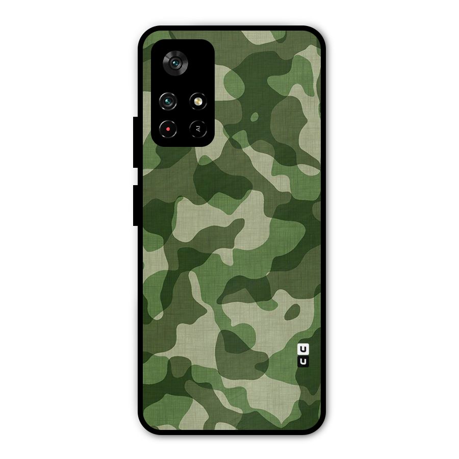 Camouflage Pattern Art Metal Back Case for Poco M4 Pro 5G