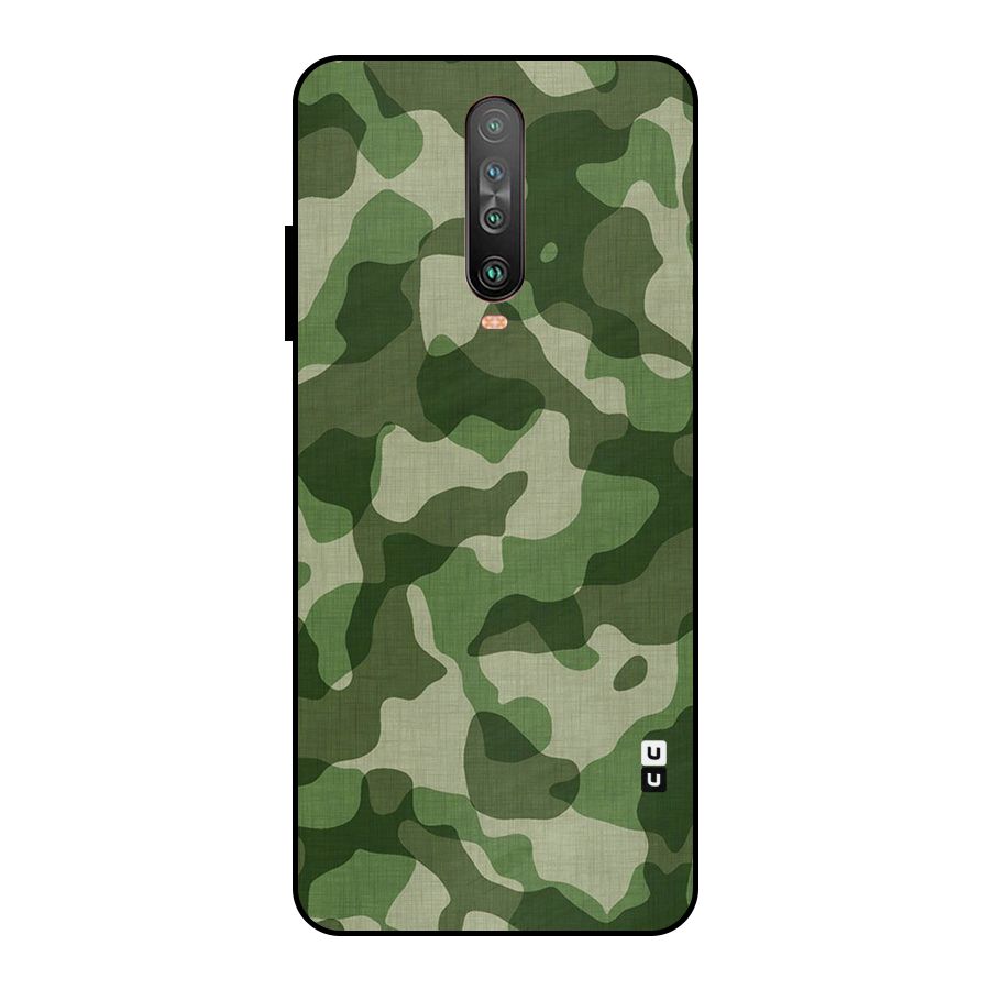 Camouflage Pattern Art Metal Back Case for Poco X2