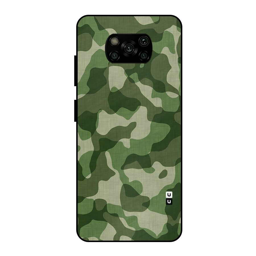 Camouflage Pattern Art Metal Back Case for Poco X3