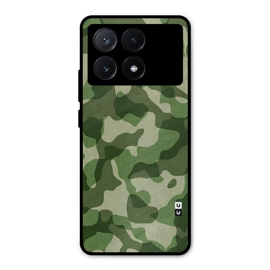 Camouflage Pattern Art Metal Back Case for Poco X6 Pro