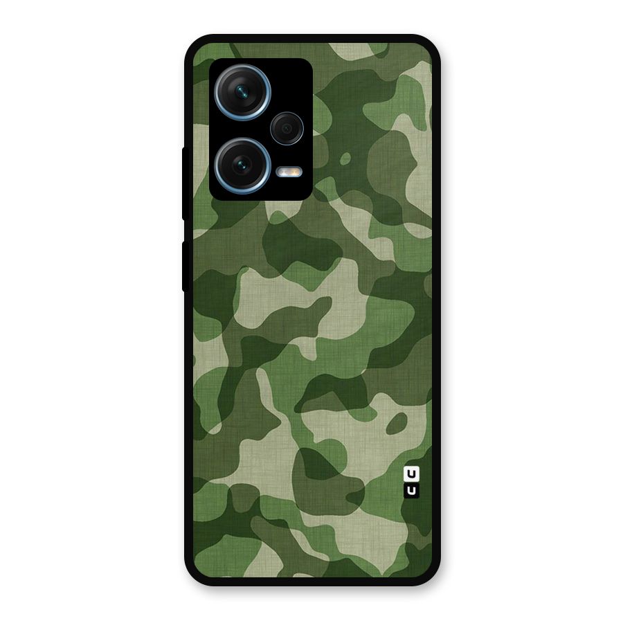 Camouflage Pattern Art Metal Back Case for Redmi Note 12 Pro Plus 5G