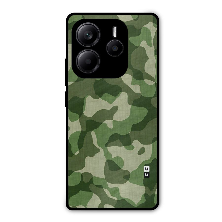 Camouflage Pattern Art Metal Back Case for Redmi Note 14 5G