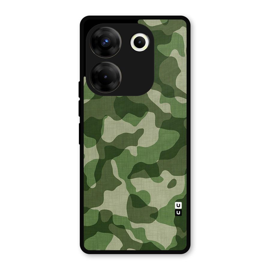 Camouflage Pattern Art Metal Back Case for Tecno Camon 20 Pro