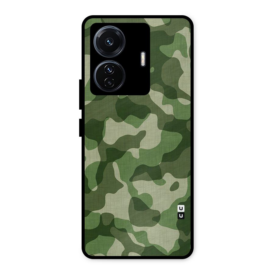 Camouflage Pattern Art Metal Back Case for Vivo T1 Pro