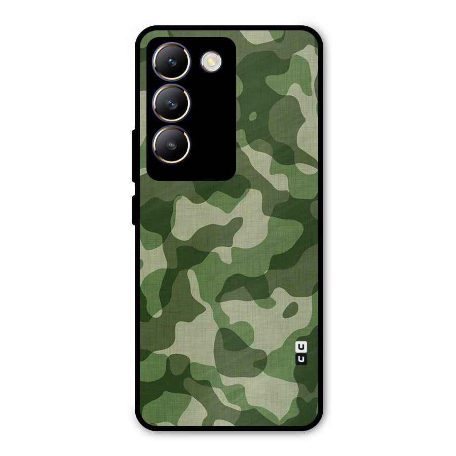 Camouflage Pattern Art Metal Back Case for Vivo T3 5G