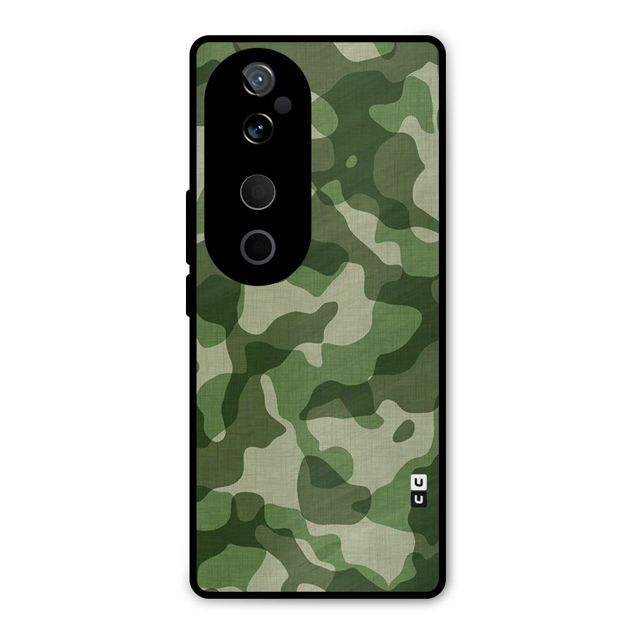 Camouflage Pattern Art Metal Back Case for Vivo T3 Ultra