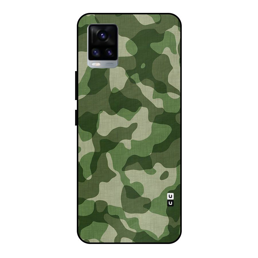 Camouflage Pattern Art Metal Back Case for Vivo V20 2021