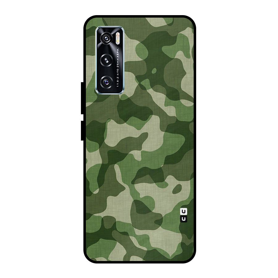 Camouflage Pattern Art Metal Back Case for Vivo V20 SE