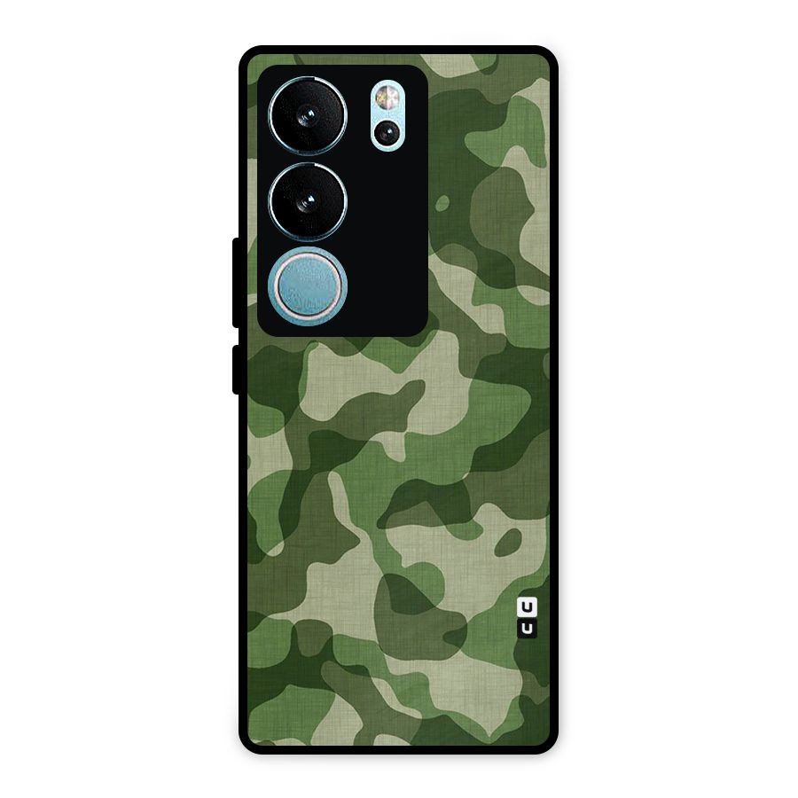 Camouflage Pattern Art Metal Back Case for Vivo V29 Pro
