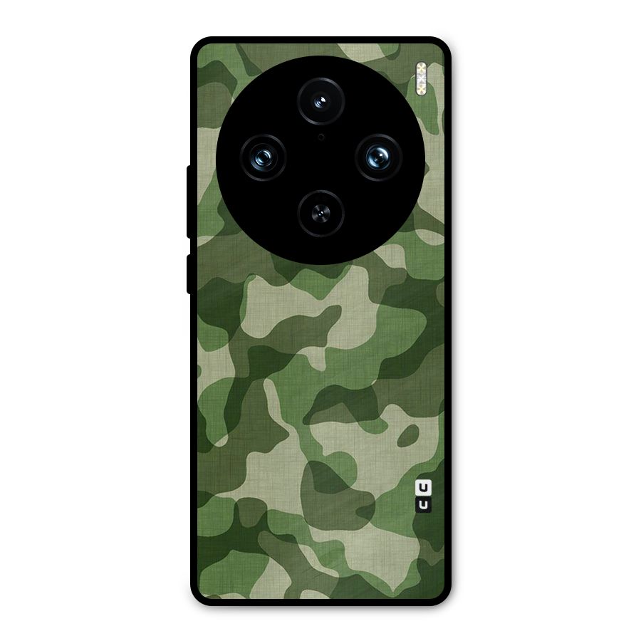 Camouflage Pattern Art Metal Back Case for Vivo X100 Pro