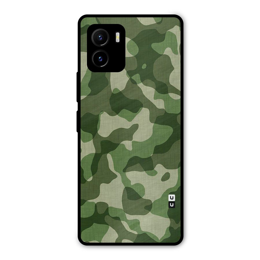 Camouflage Pattern Art Metal Back Case for Vivo Y15s