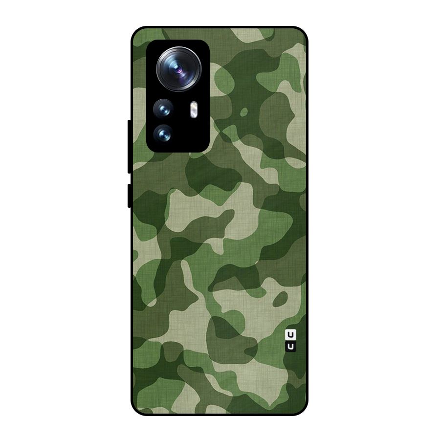 Camouflage Pattern Art Metal Back Case for Xiaomi 12 Pro