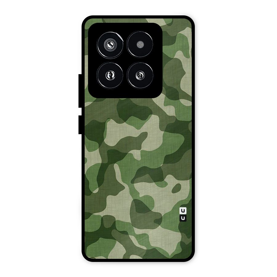 Camouflage Pattern Art Metal Back Case for Xiaomi 14 Pro