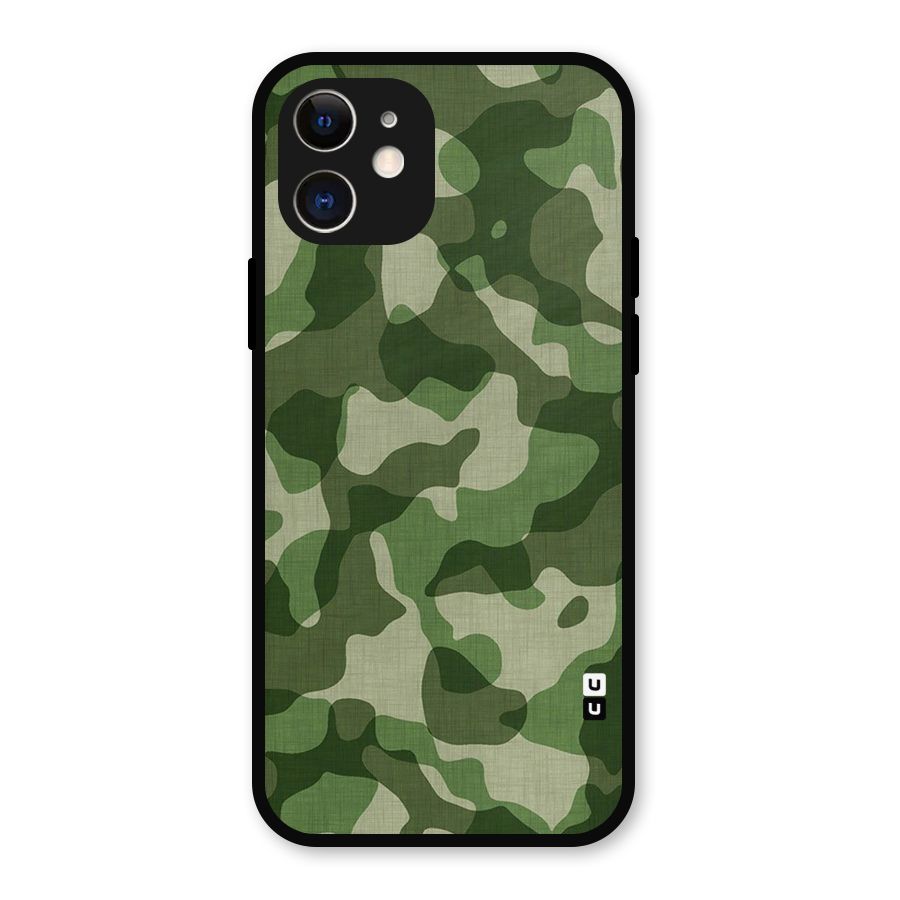 Camouflage Pattern Art Metal Back Case for iPhone 12