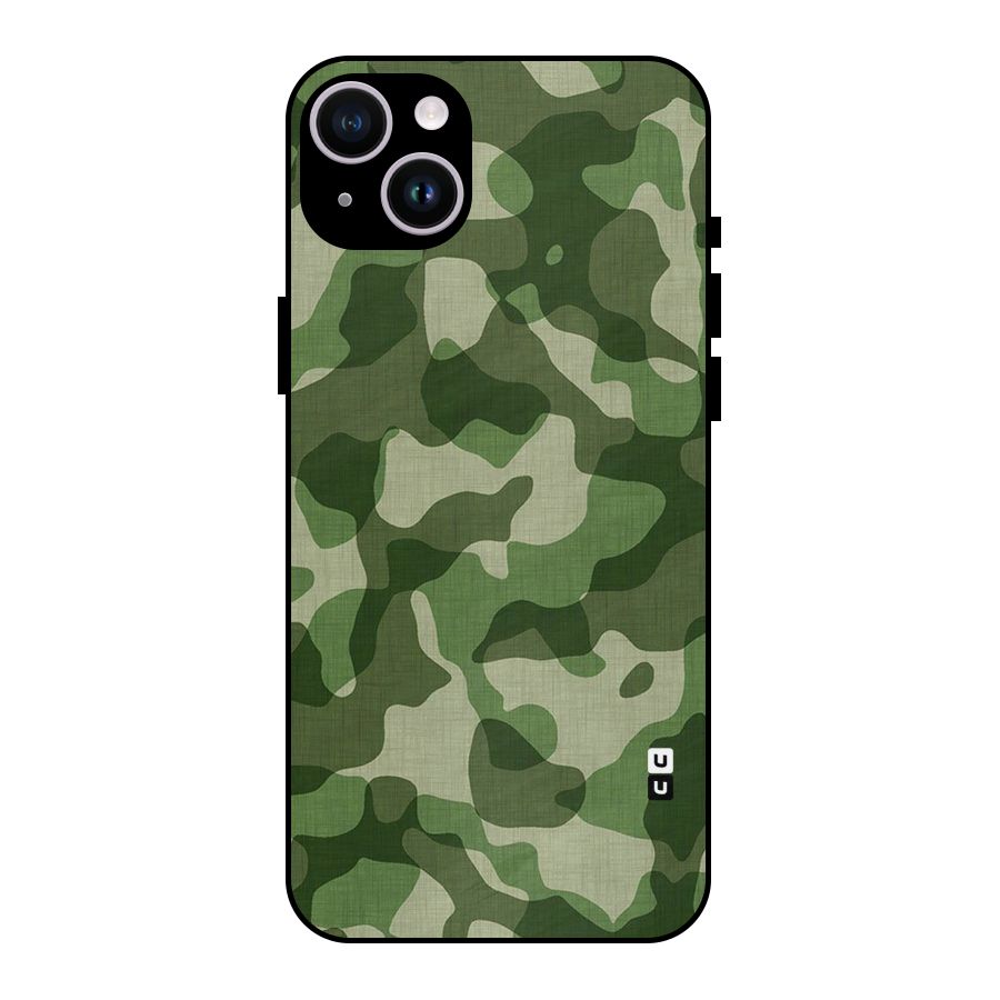 Camouflage Pattern Art Metal Back Case for iPhone 14 Plus