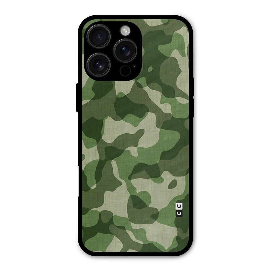 Camouflage Pattern Art Metal Back Case for iPhone 16 Pro Max