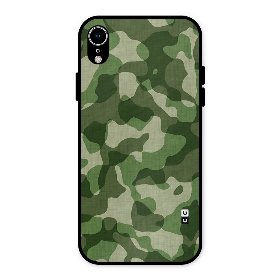 Camouflage Pattern Art Metal Back Case for iPhone XR